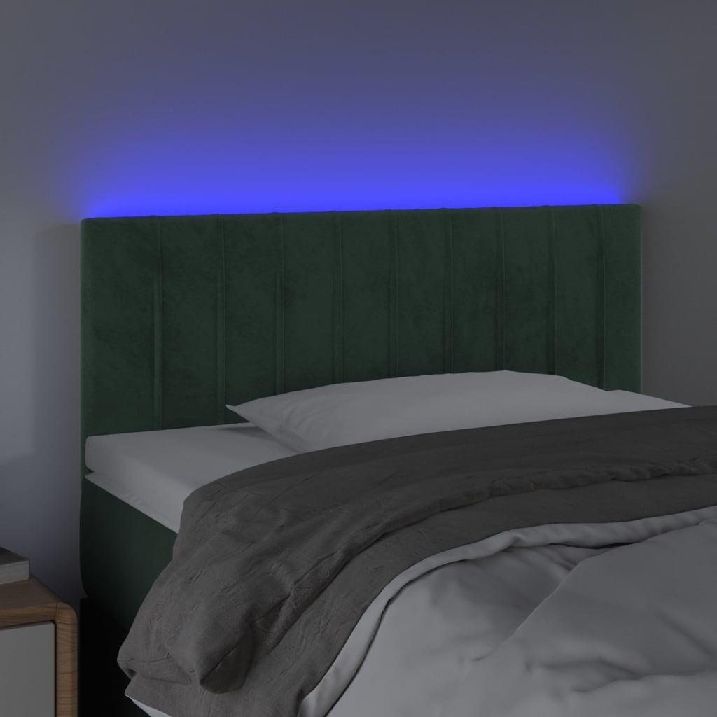 Tête de lit à LED Vert foncé 100x5x78/88 cm Velours - XIOS