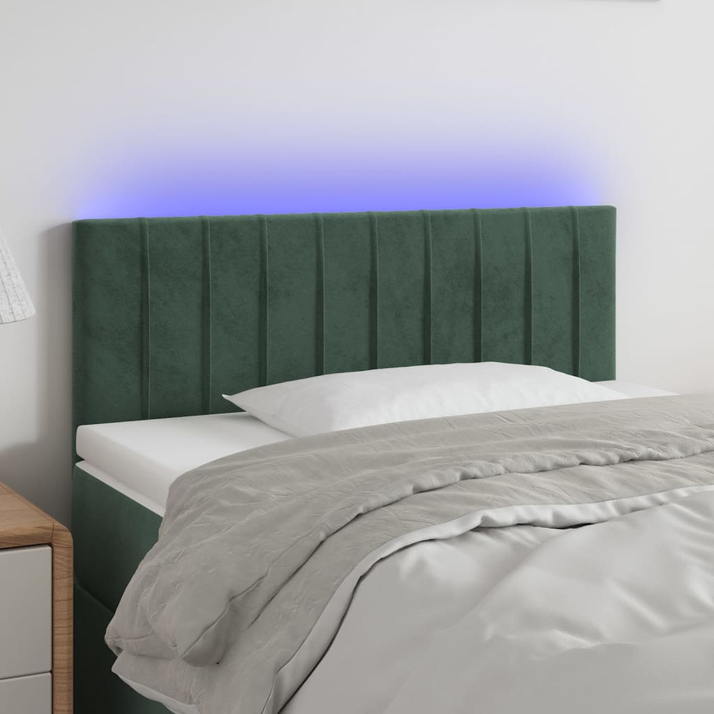 Tête de lit à LED Vert foncé 100x5x78/88 cm Velours - XIOS