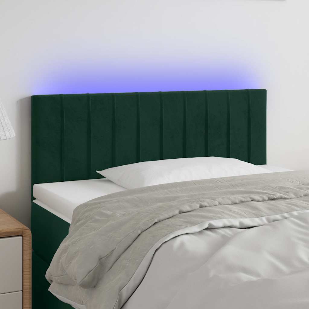 Tête de lit à LED Vert foncé 100x5x78/88 cm Velours - XIOS