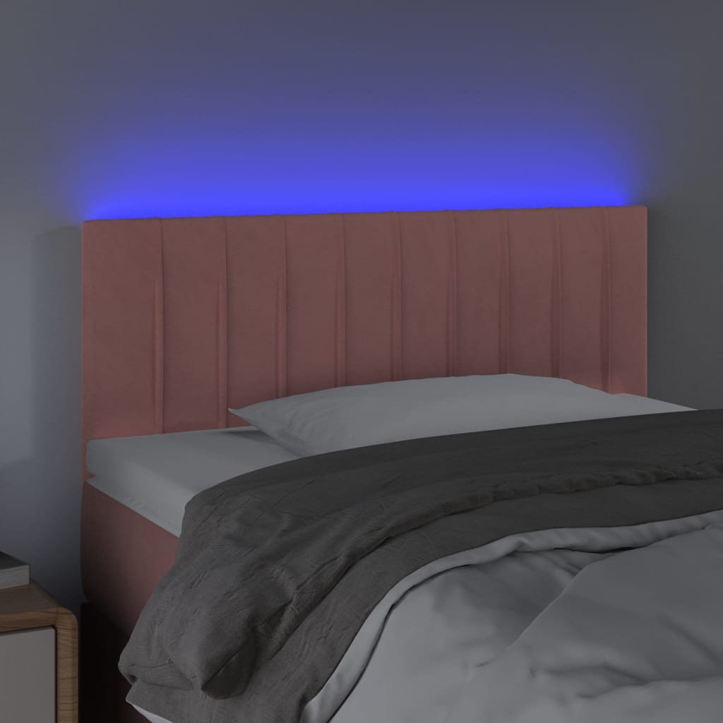 Tête de lit à LED Rose 100x5x78/88 cm Velours - XIOS
