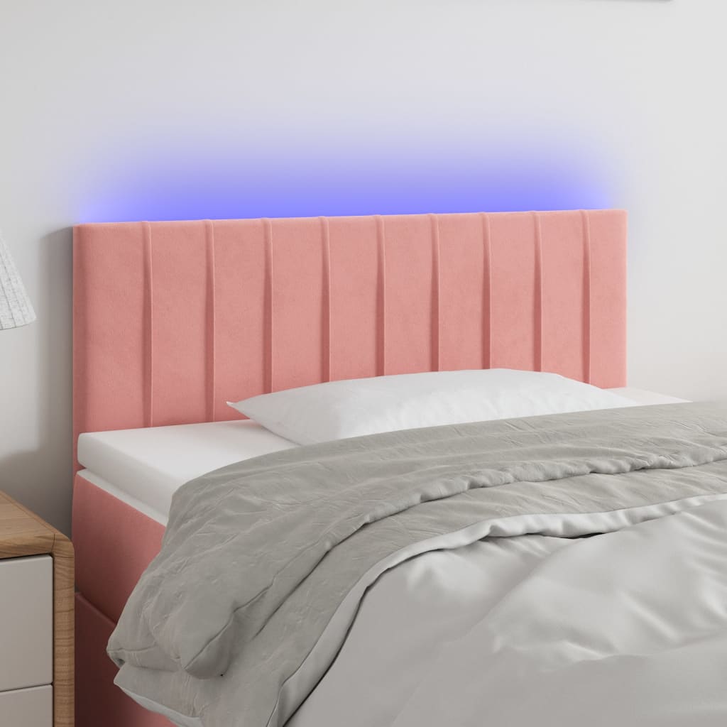 Tête de lit à LED Rose 100x5x78/88 cm Velours - XIOS