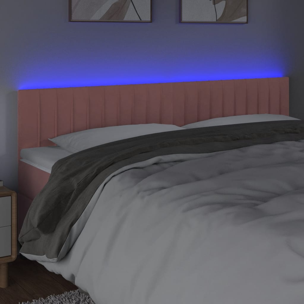 Tête de lit à LED Rose 160x5x78/88 cm Velours - XIOS