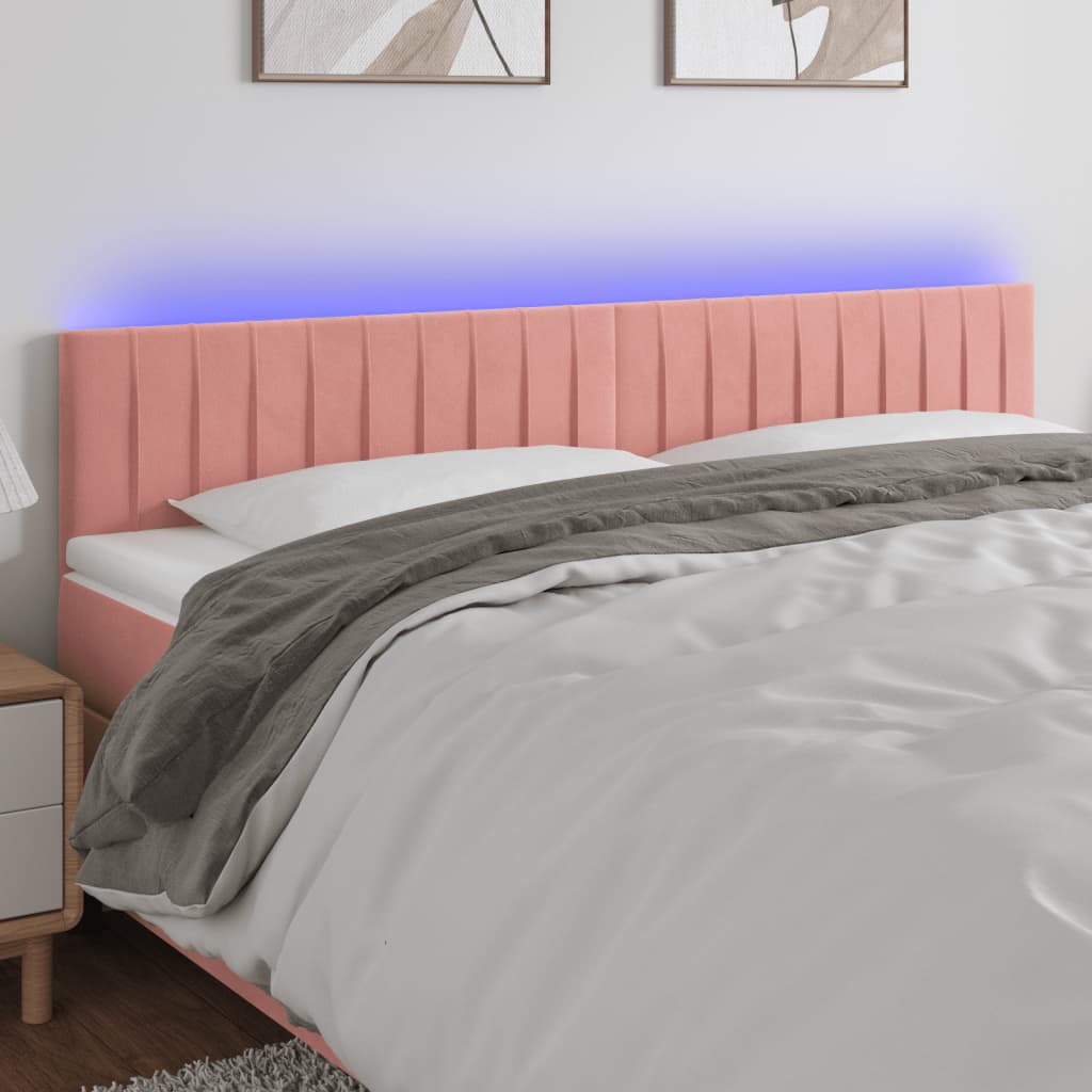 Tête de lit à LED Rose 160x5x78/88 cm Velours - XIOS