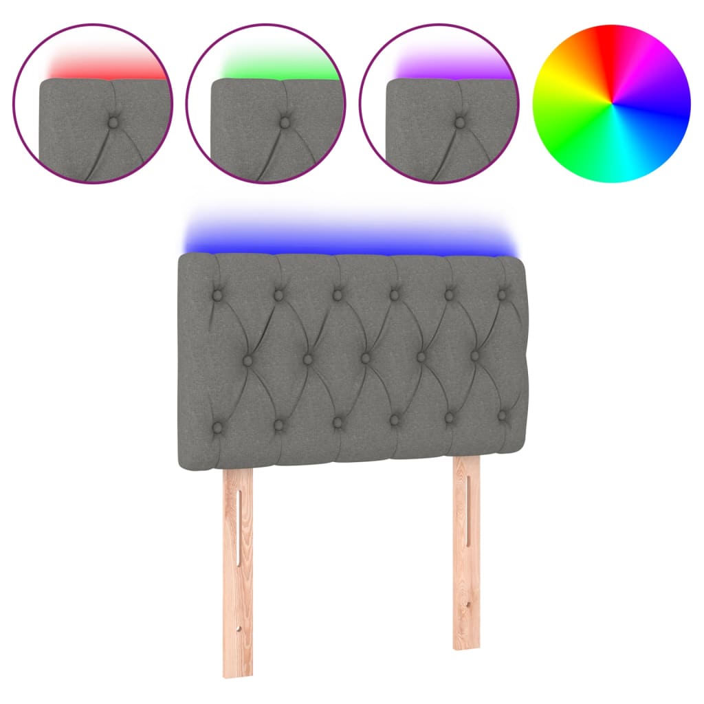 Tête de lit à LED Gris foncé 80x7x78/88 cm Tissu - XIOS