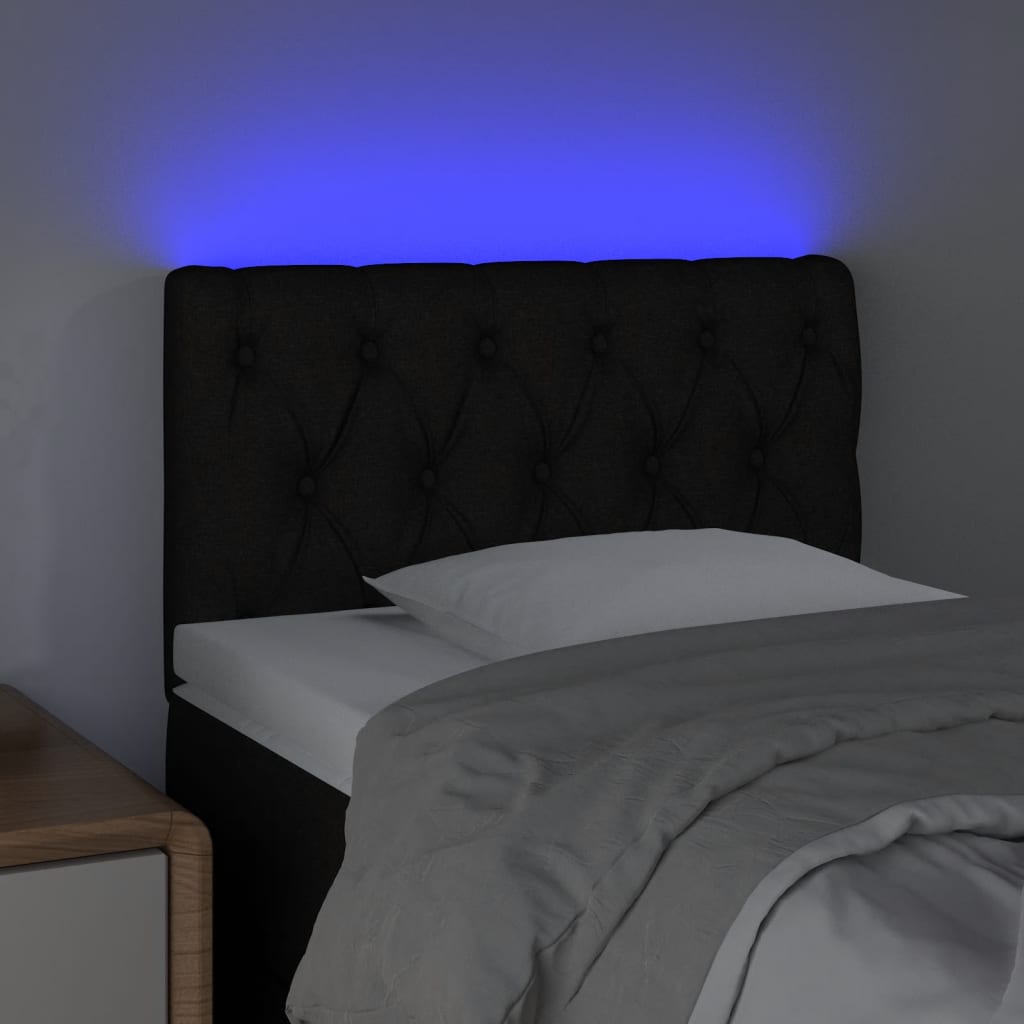 Tête de lit à LED Noir 80x7x78/88 cm Tissu - XIOS