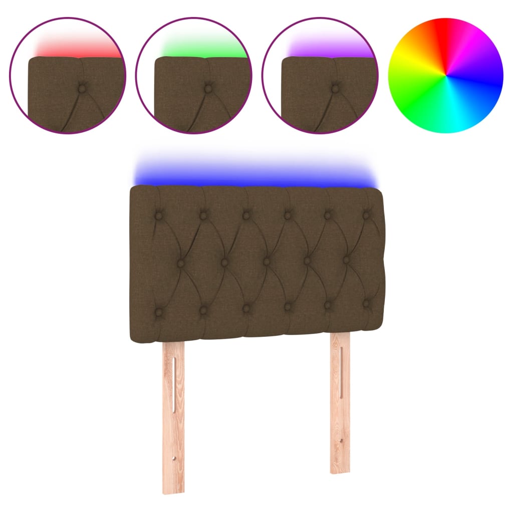 Tête de lit à LED Marron foncé 80x7x78/88 cm Tissu - XIOS