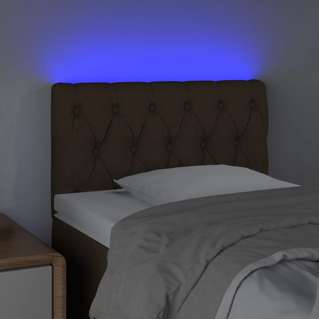 Tête de lit à LED Marron foncé 80x7x78/88 cm Tissu - XIOS
