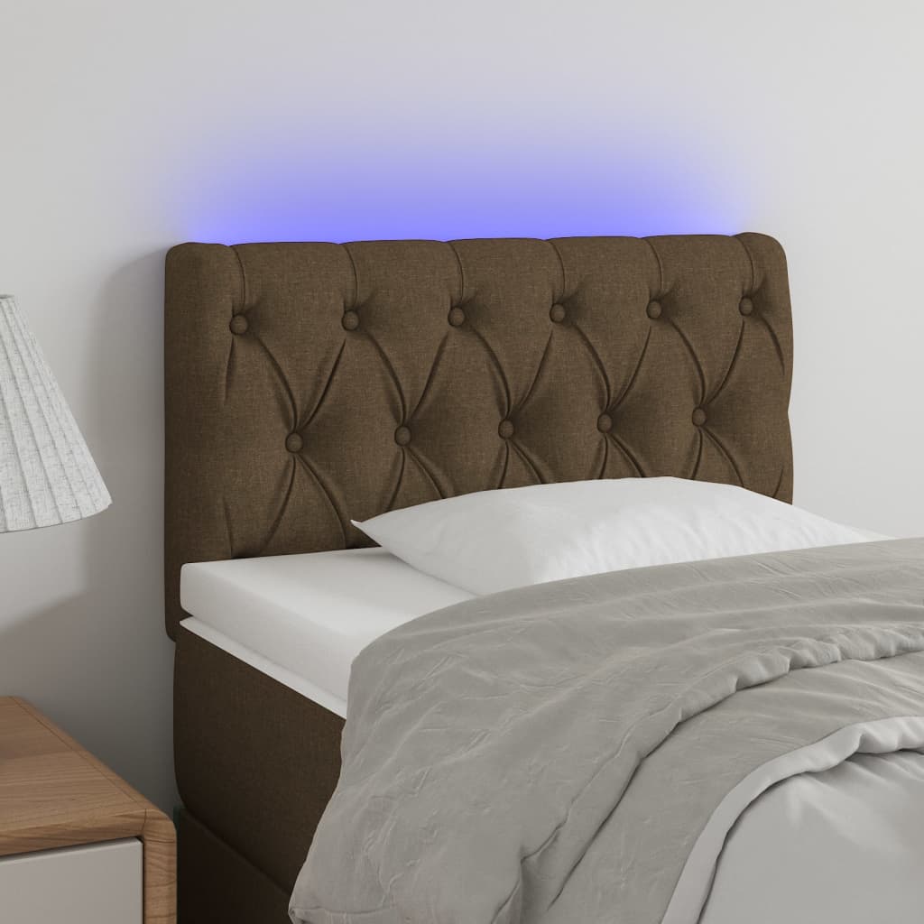 Tête de lit à LED Marron foncé 80x7x78/88 cm Tissu - XIOS