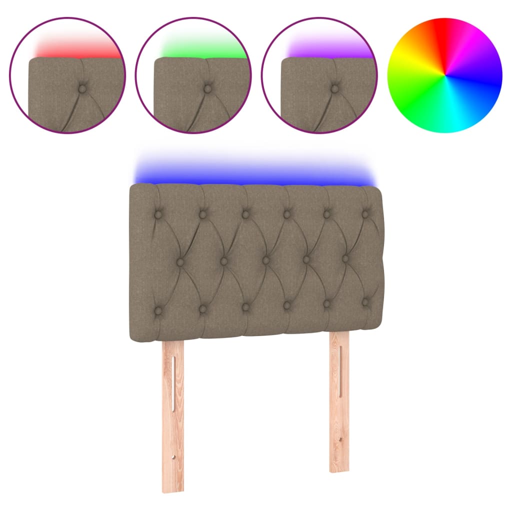 Tête de lit à LED Taupe 80x7x78/88 cm Tissu - XIOS