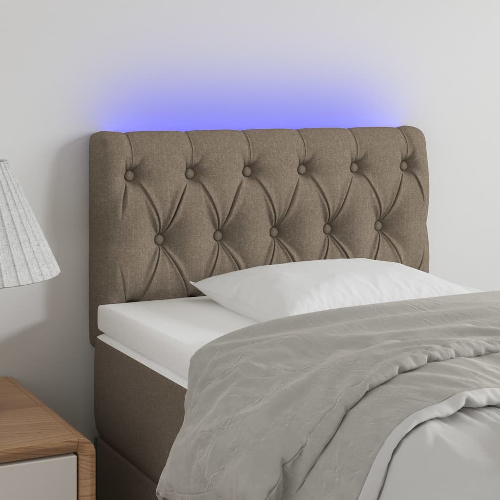 Tête de lit à LED Taupe 80x7x78/88 cm Tissu - XIOS