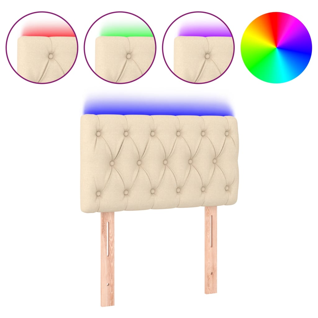 Tête de lit à LED Crème 80x7x78/88 cm Tissu - XIOS