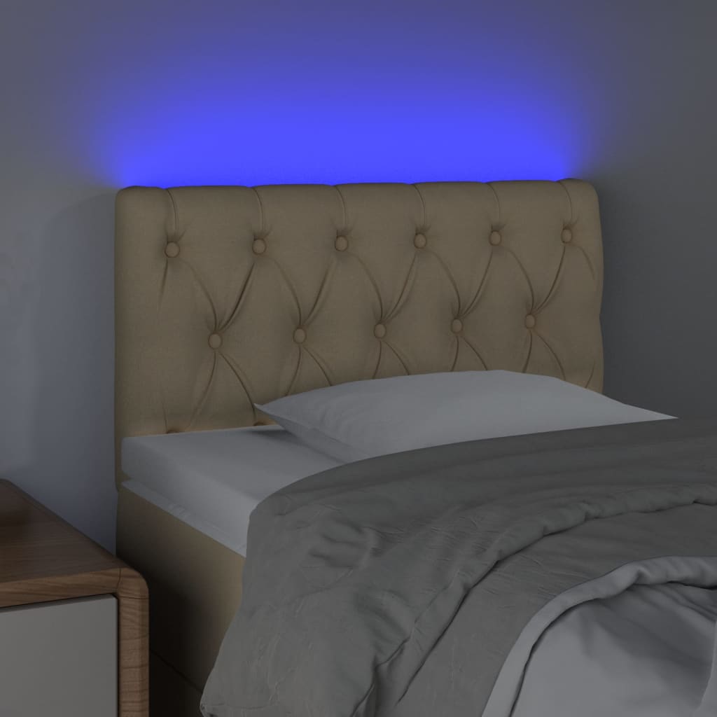 Tête de lit à LED Crème 80x7x78/88 cm Tissu - XIOS