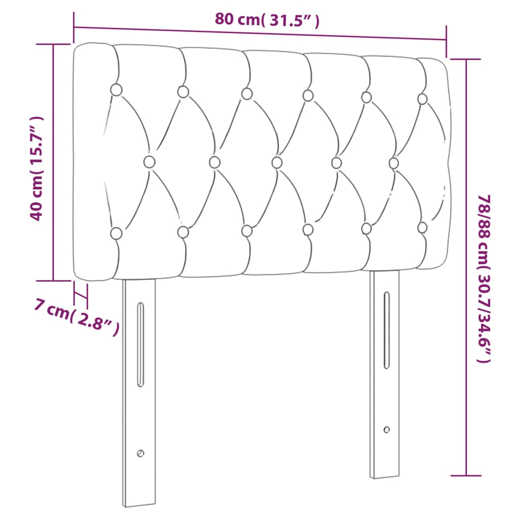 Tête de lit à LED Crème 80x7x78/88 cm Tissu - XIOS