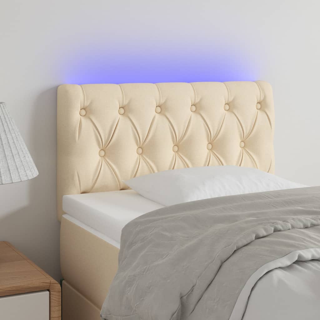 Tête de lit à LED Crème 80x7x78/88 cm Tissu - XIOS