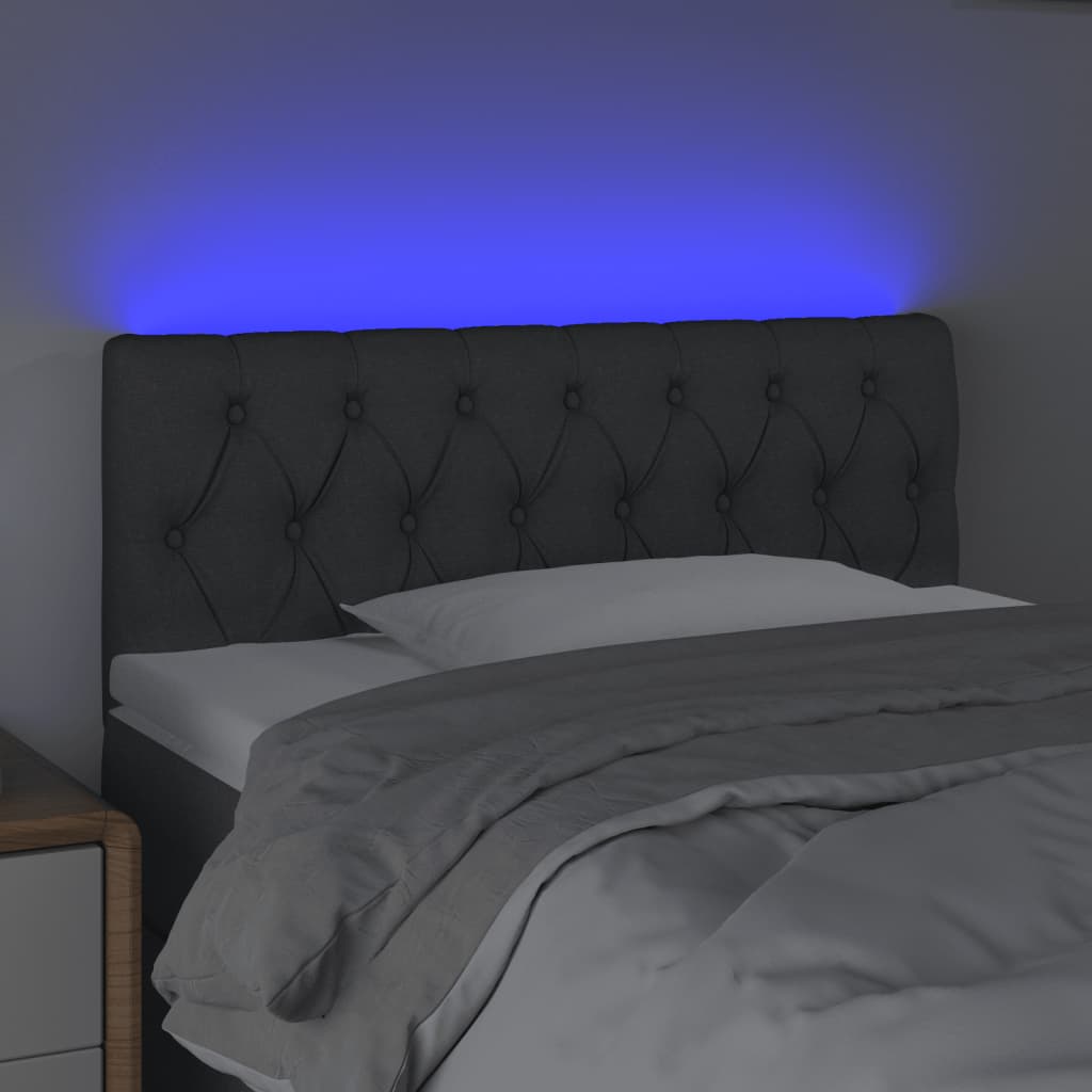 Tête de lit à LED Gris foncé 90x7x78/88 cm Tissu - XIOS