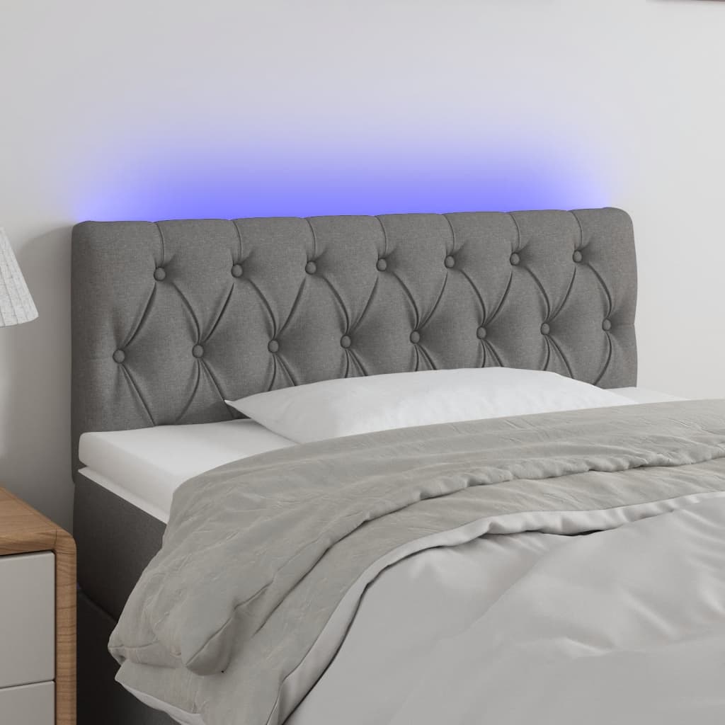 Tête de lit à LED Gris foncé 90x7x78/88 cm Tissu - XIOS