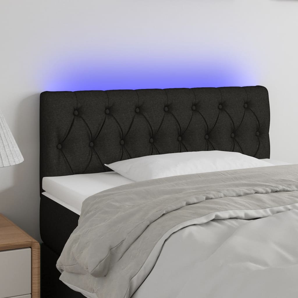 Tête de lit à LED Noir 90x7x78/88 cm Tissu - XIOS