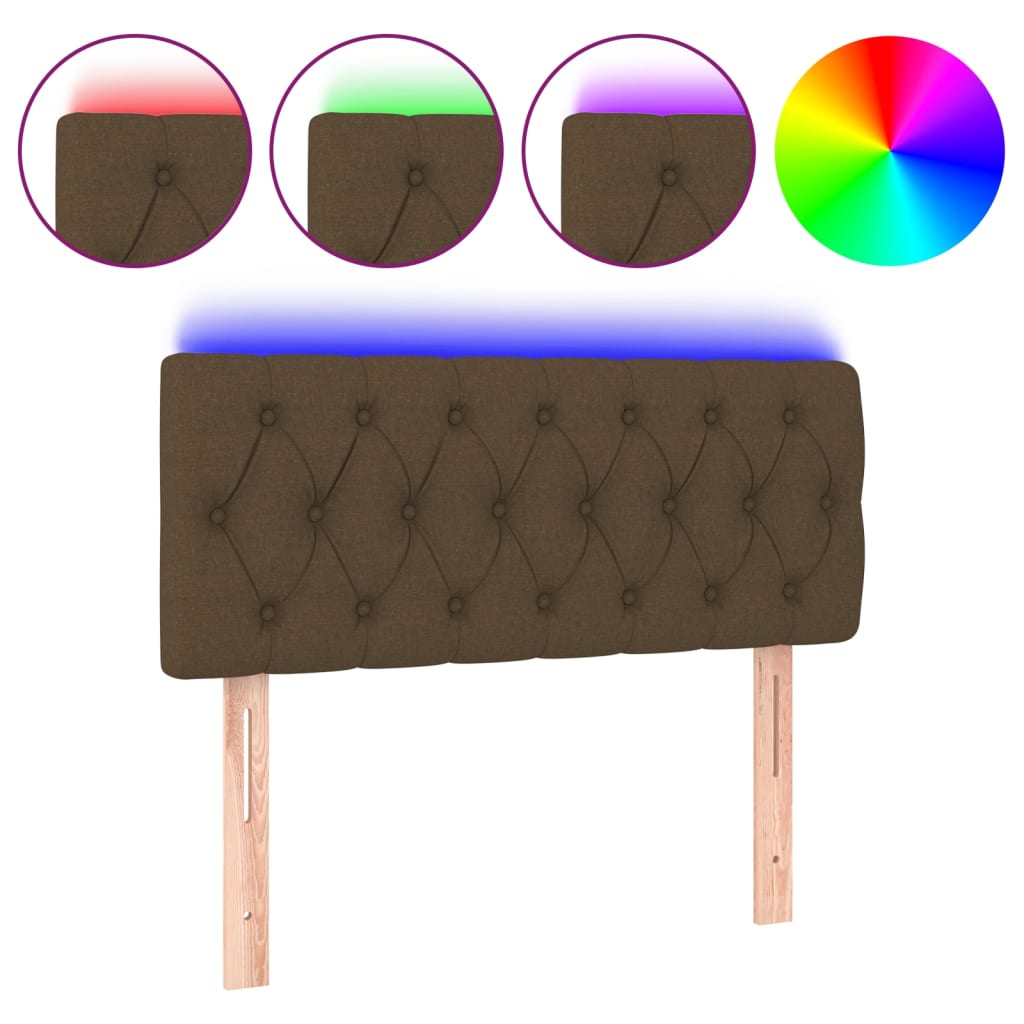 Tête de lit à LED Marron foncé 90x7x78/88 cm Tissu - XIOS