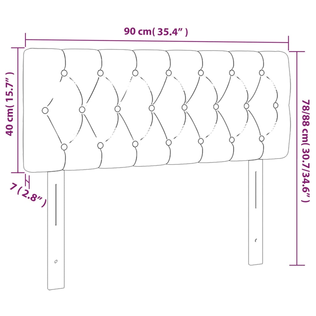 Tête de lit à LED Marron foncé 90x7x78/88 cm Tissu - XIOS