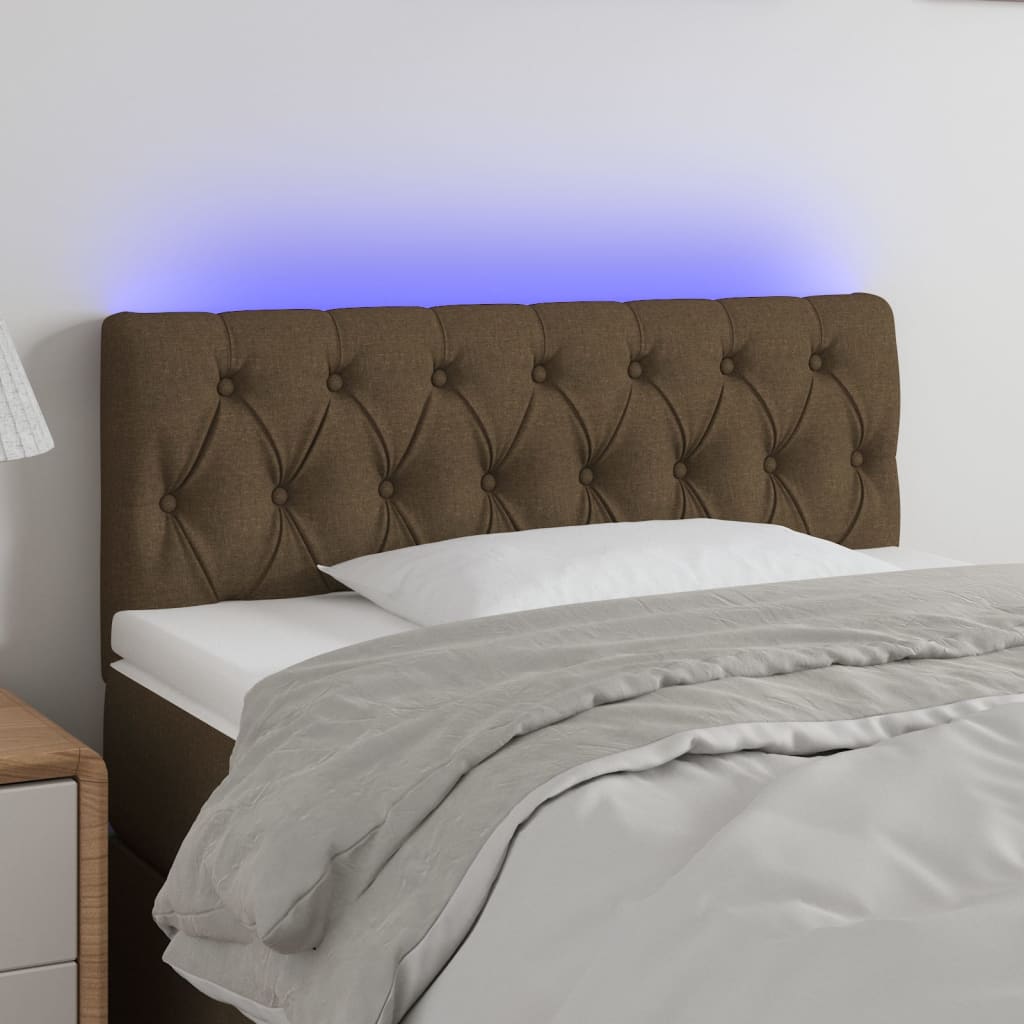 Tête de lit à LED Marron foncé 90x7x78/88 cm Tissu - XIOS