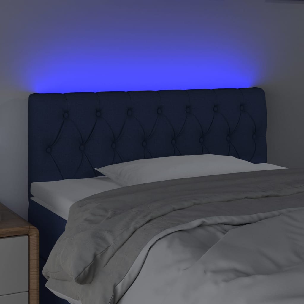 Tête de lit à LED Bleu 90x7x78/88 cm Tissu - XIOS