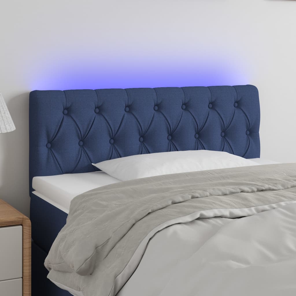 Tête de lit à LED Bleu 90x7x78/88 cm Tissu - XIOS