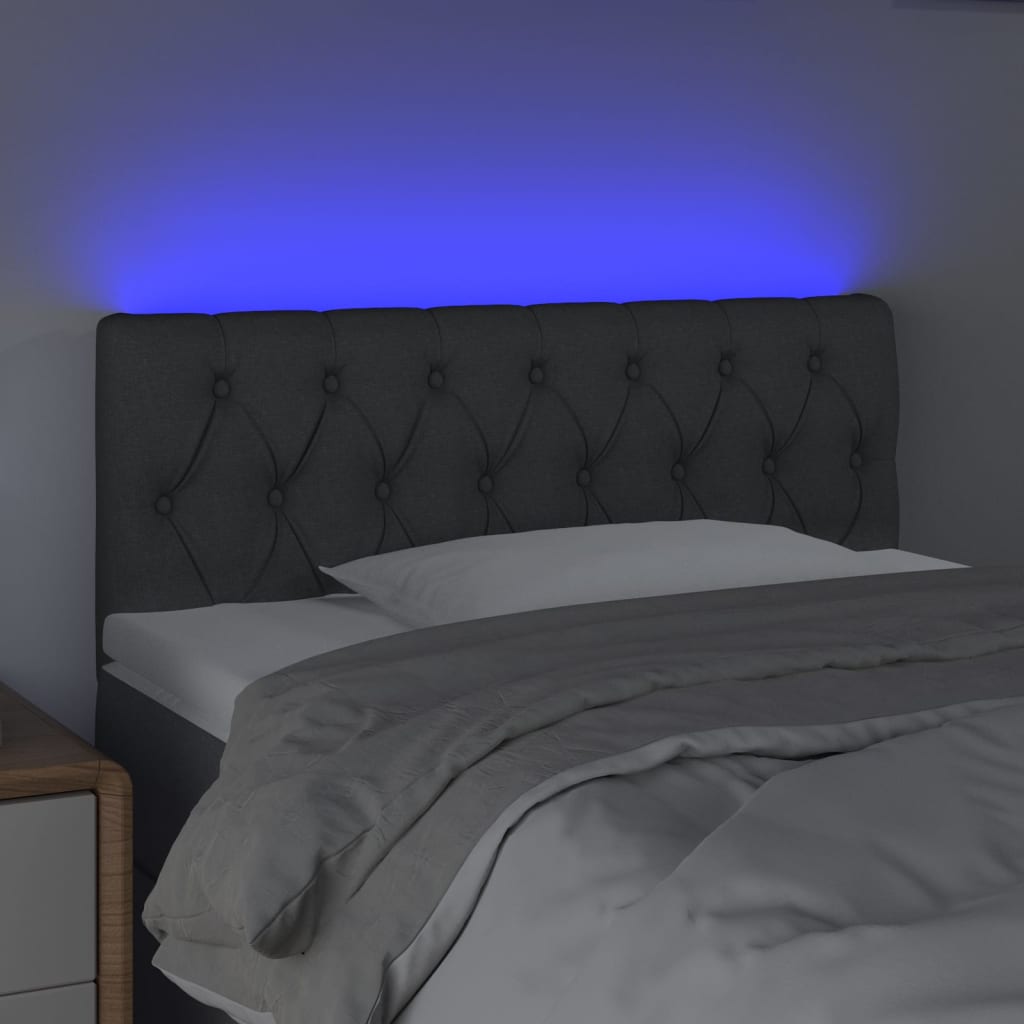 Tête de lit à LED Gris foncé 100x7x78/88 cm Tissu - XIOS