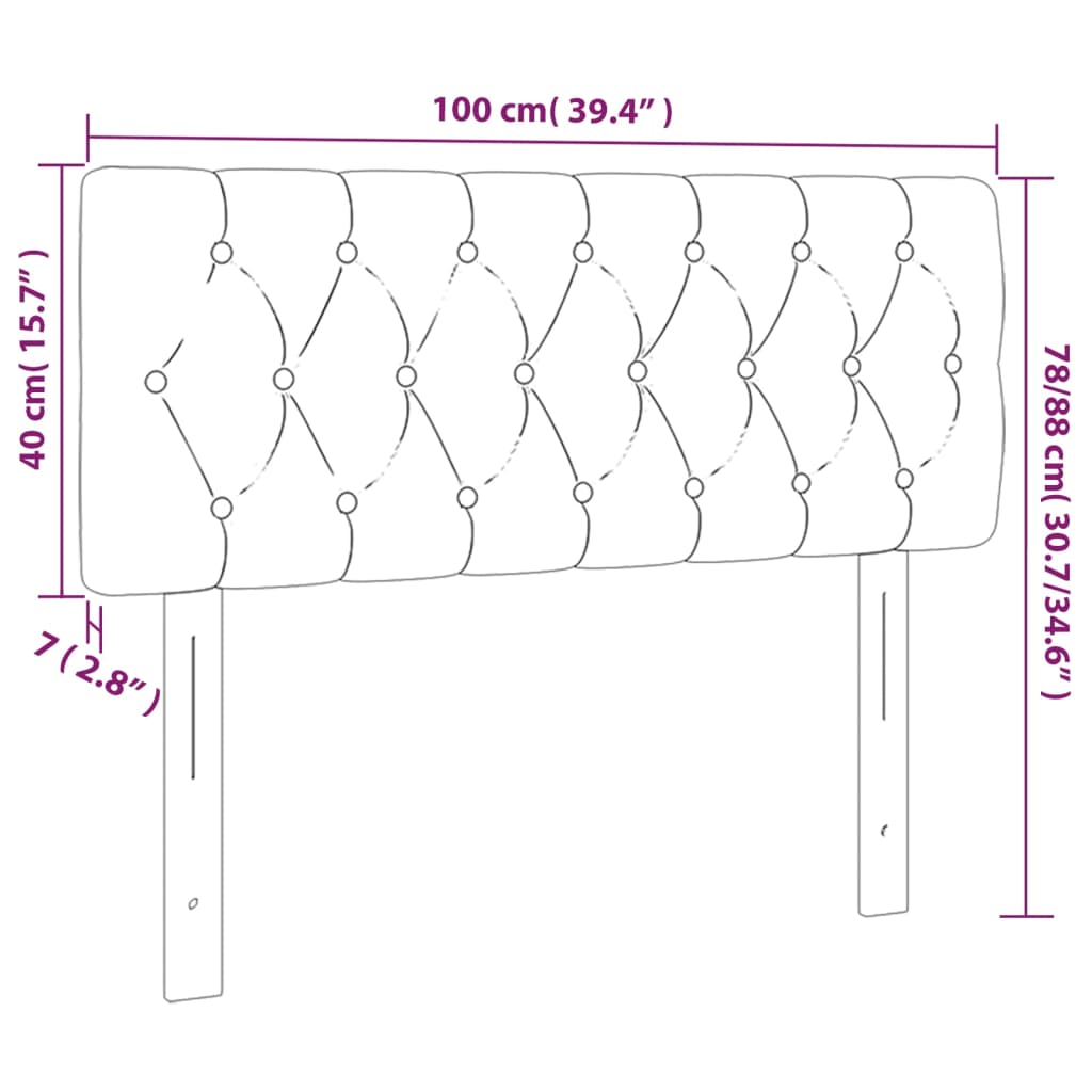 Tête de lit à LED Gris foncé 100x7x78/88 cm Tissu - XIOS
