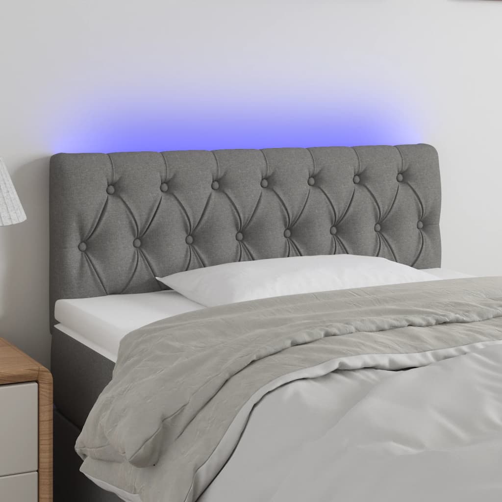 Tête de lit à LED Gris foncé 100x7x78/88 cm Tissu - XIOS