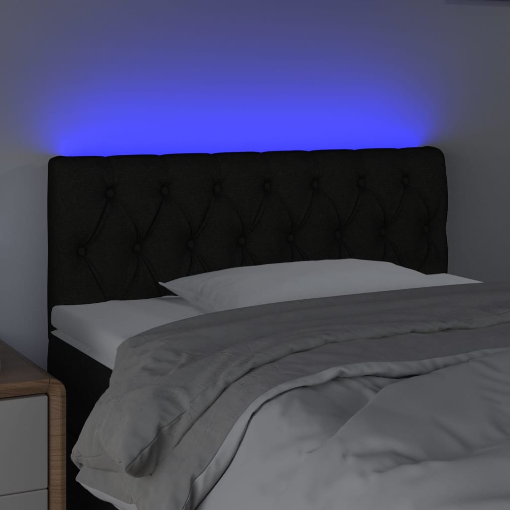 Tête de lit à LED Noir 100x7x78/88 cm Tissu - XIOS