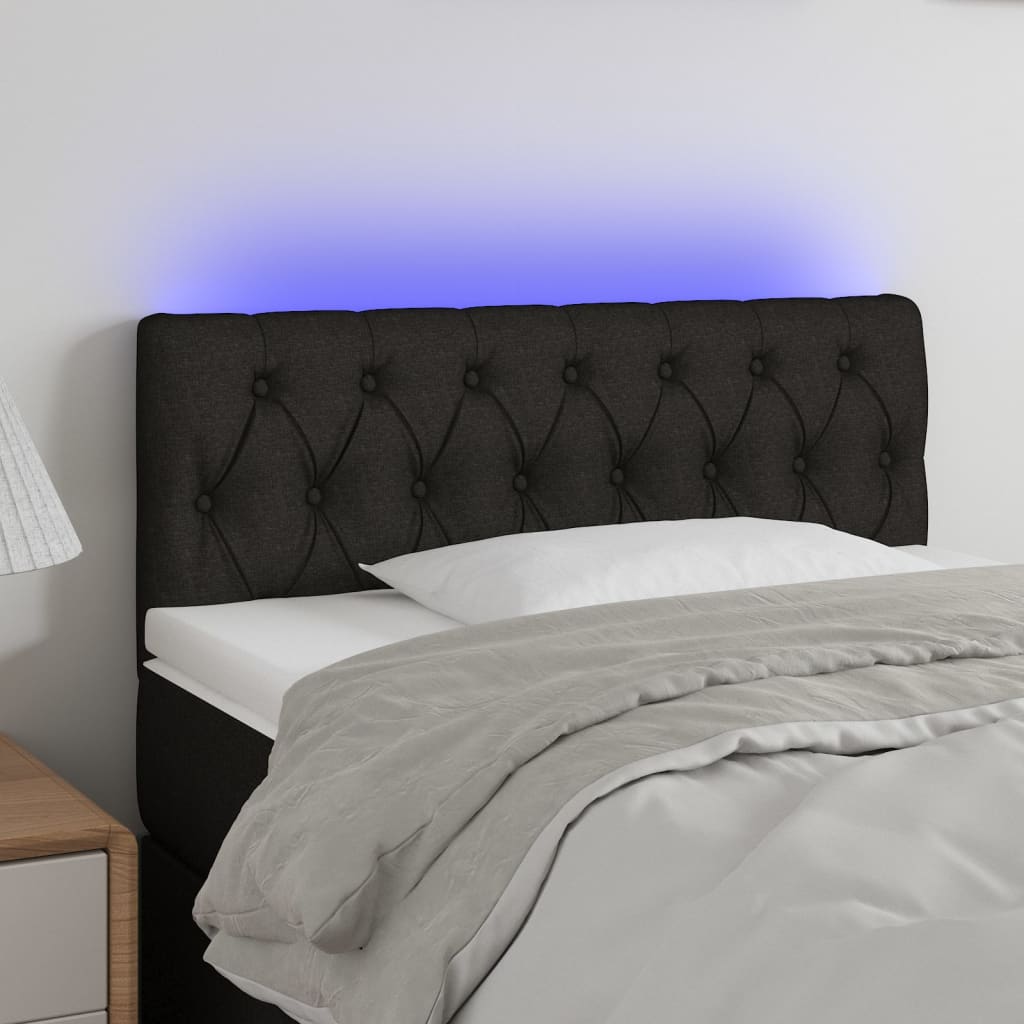 Tête de lit à LED Noir 100x7x78/88 cm Tissu - XIOS