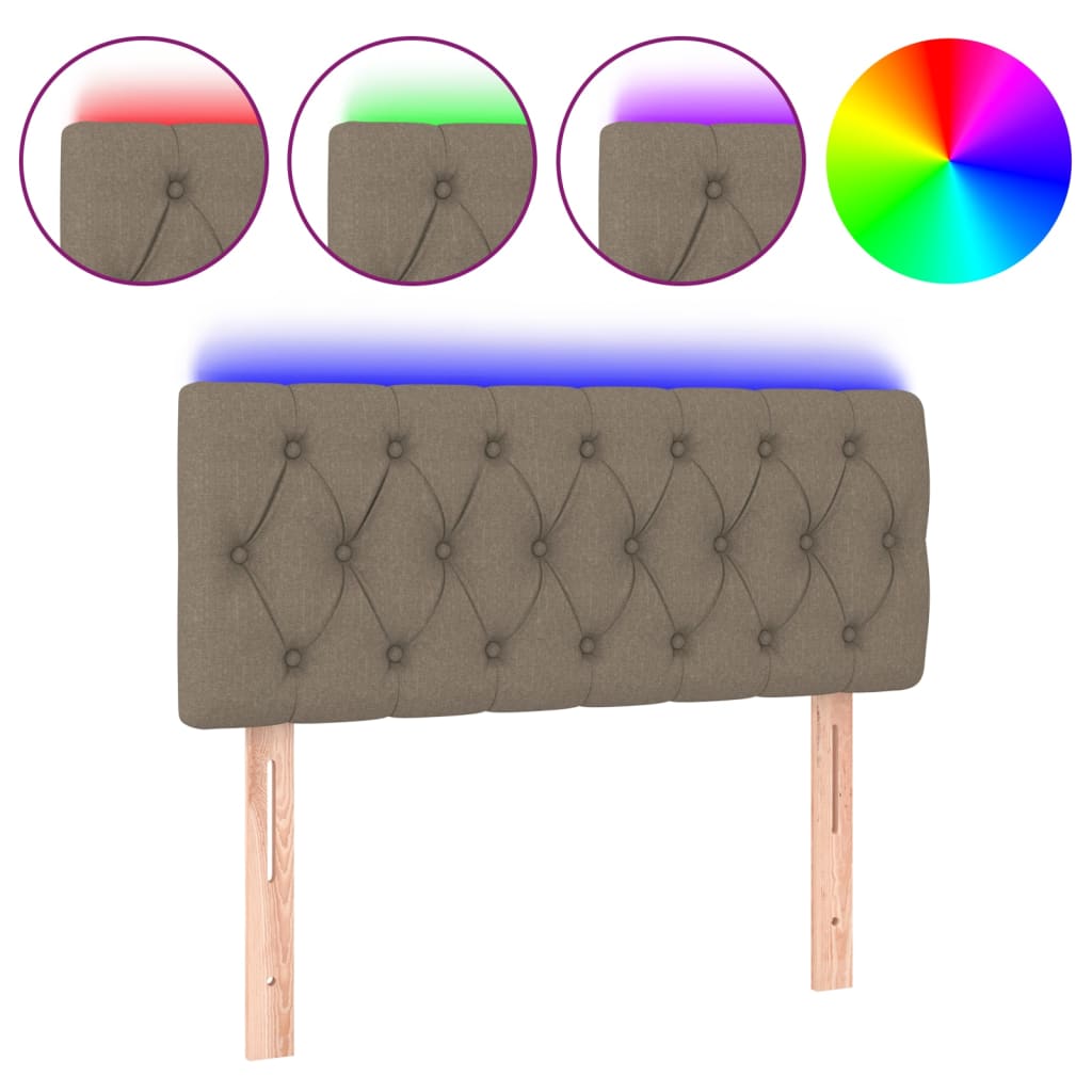 Tête de lit à LED Taupe 100x7x78/88 cm Tissu - XIOS