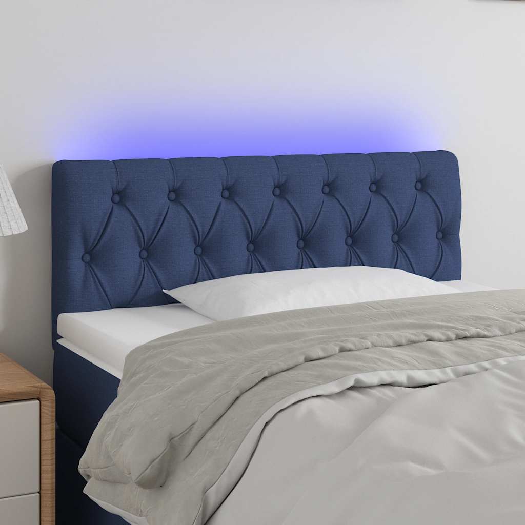 Tête de lit à LED Bleu 100x7x78/88 cm Tissu - XIOS