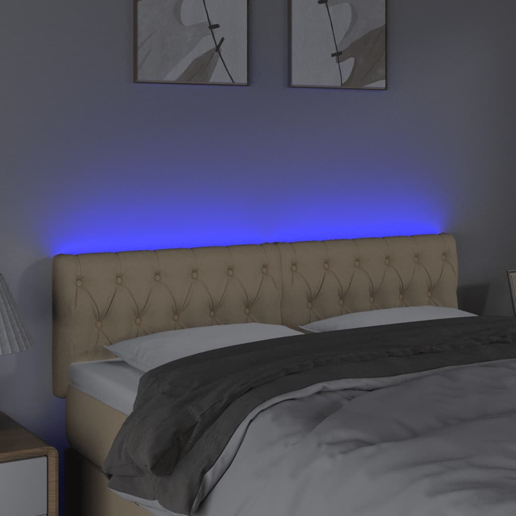 Tête de lit à LED Crème 144x7x78/88 cm Tissu - XIOS