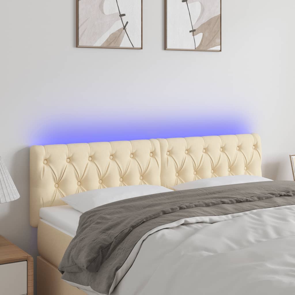 Tête de lit à LED Crème 144x7x78/88 cm Tissu - XIOS