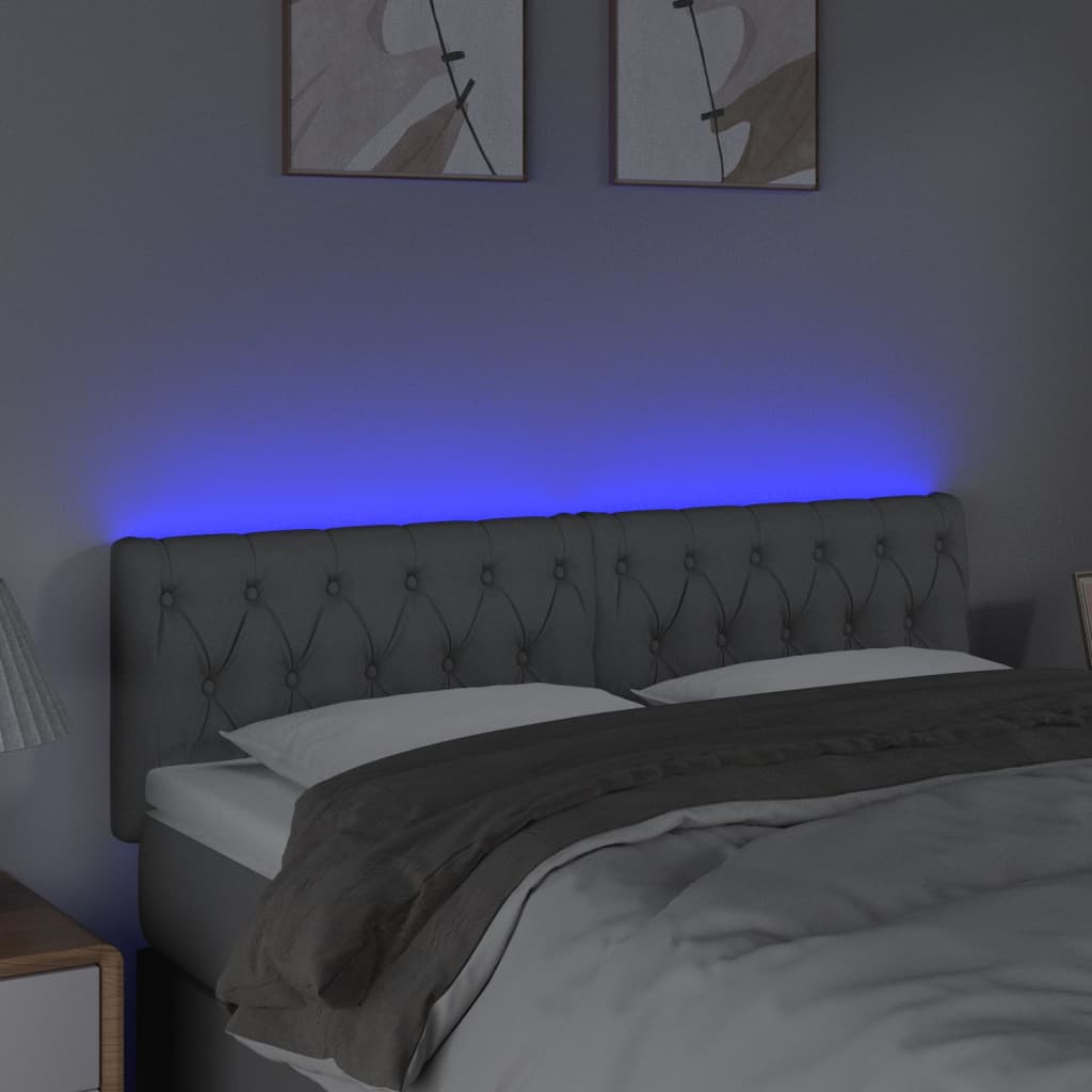 Tête de lit à LED Gris clair 160x7x78/88 cm Tissu - XIOS
