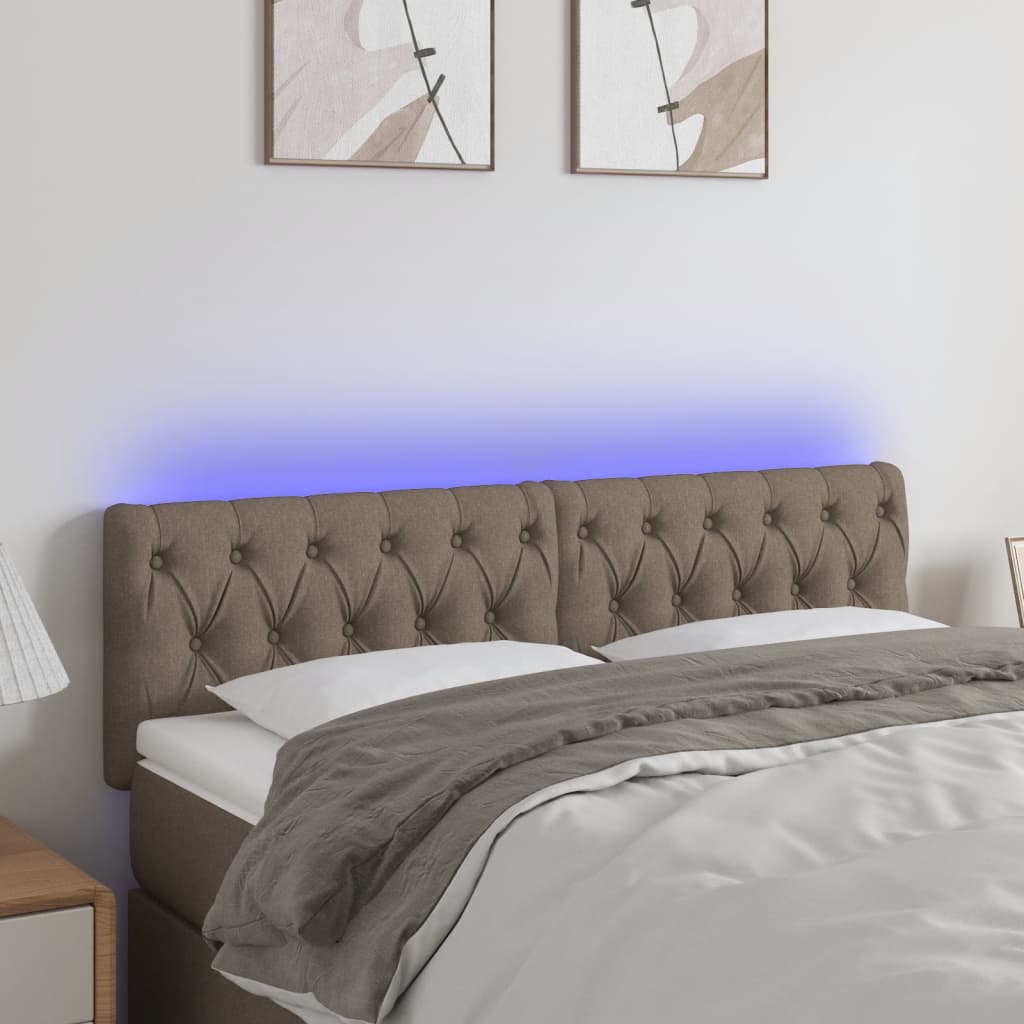 Tête de lit à LED Taupe 160x7x78/88 cm Tissu - XIOS