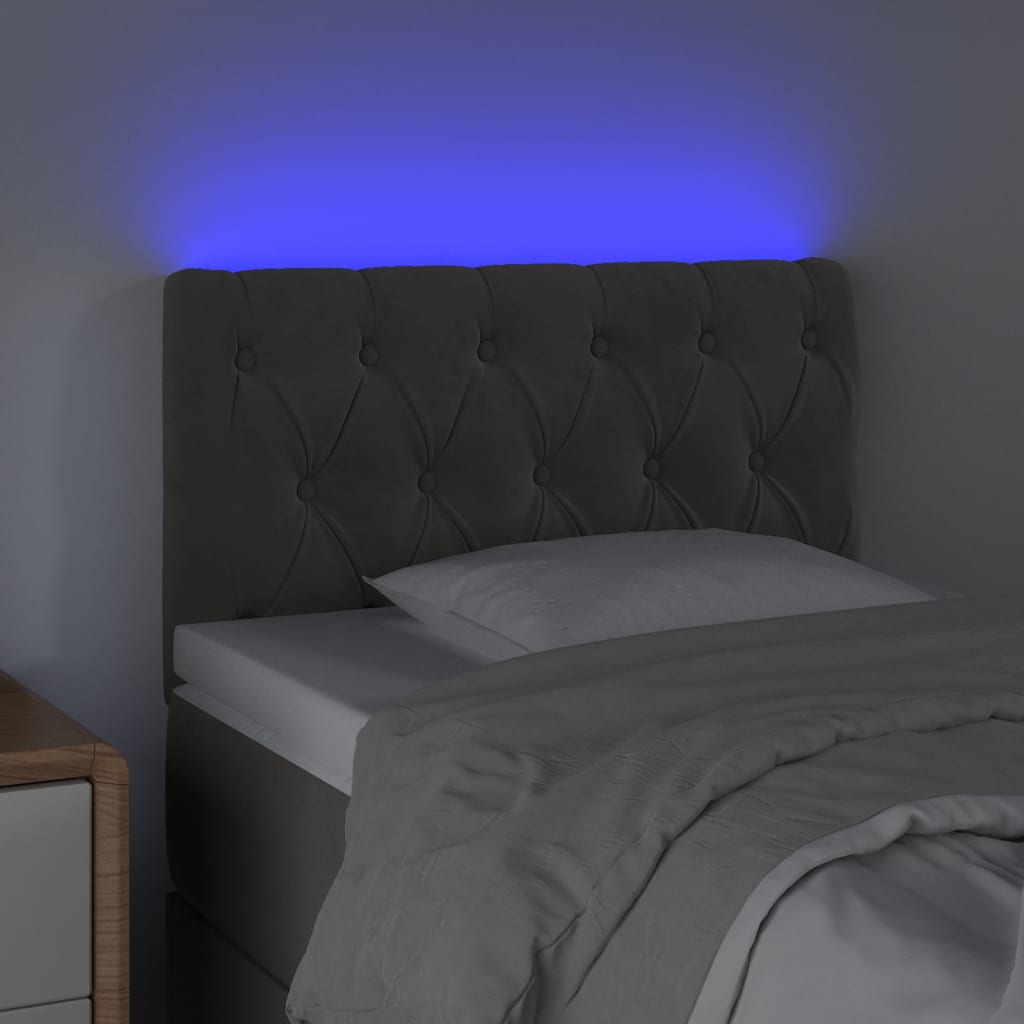 Tête de lit à LED Gris foncé 80x7x78/88 cm Velours - XIOS