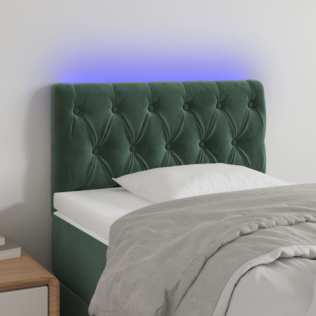 Tête de lit à LED Vert foncé 80x7x78/88 cm Velours - XIOS