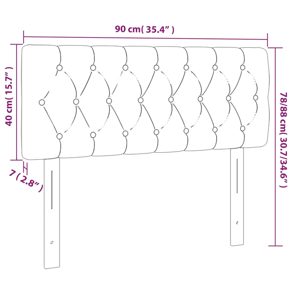 Tête de lit à LED Gris foncé 90x7x78/88 cm Velours - XIOS