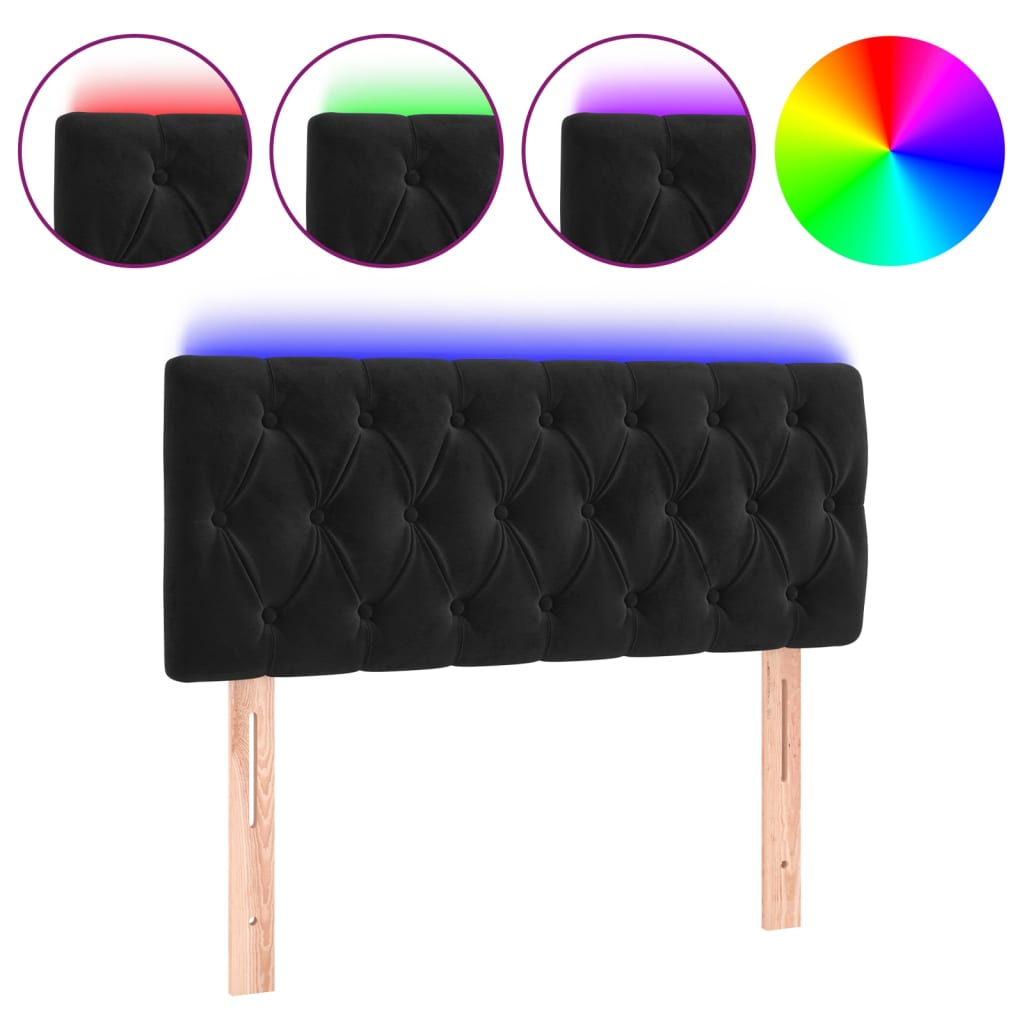 Tête de lit à LED Noir 90x7x78/88 cm Velours - XIOS