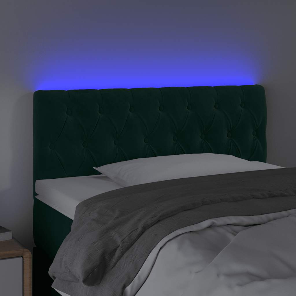 Tête de lit à LED Vert foncé 90x7x78/88 cm Velours - XIOS
