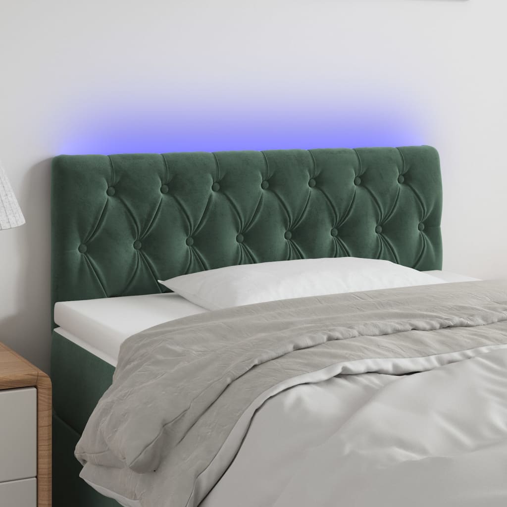 Tête de lit à LED Vert foncé 90x7x78/88 cm Velours - XIOS