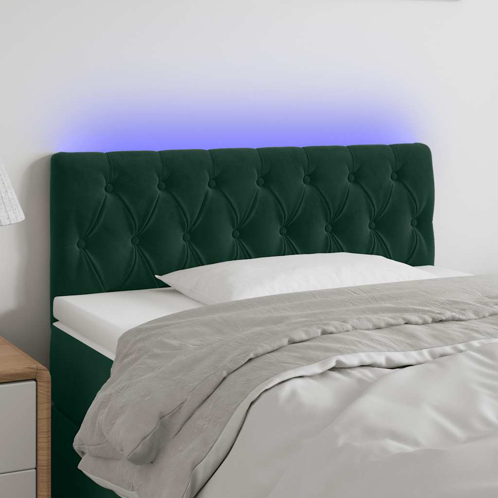 Tête de lit à LED Vert foncé 90x7x78/88 cm Velours - XIOS