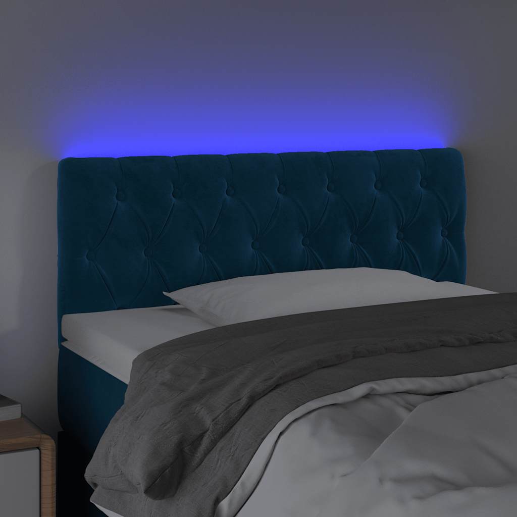 Tête de lit à LED Bleu foncé 90x7x78/88 cm Velours - XIOS