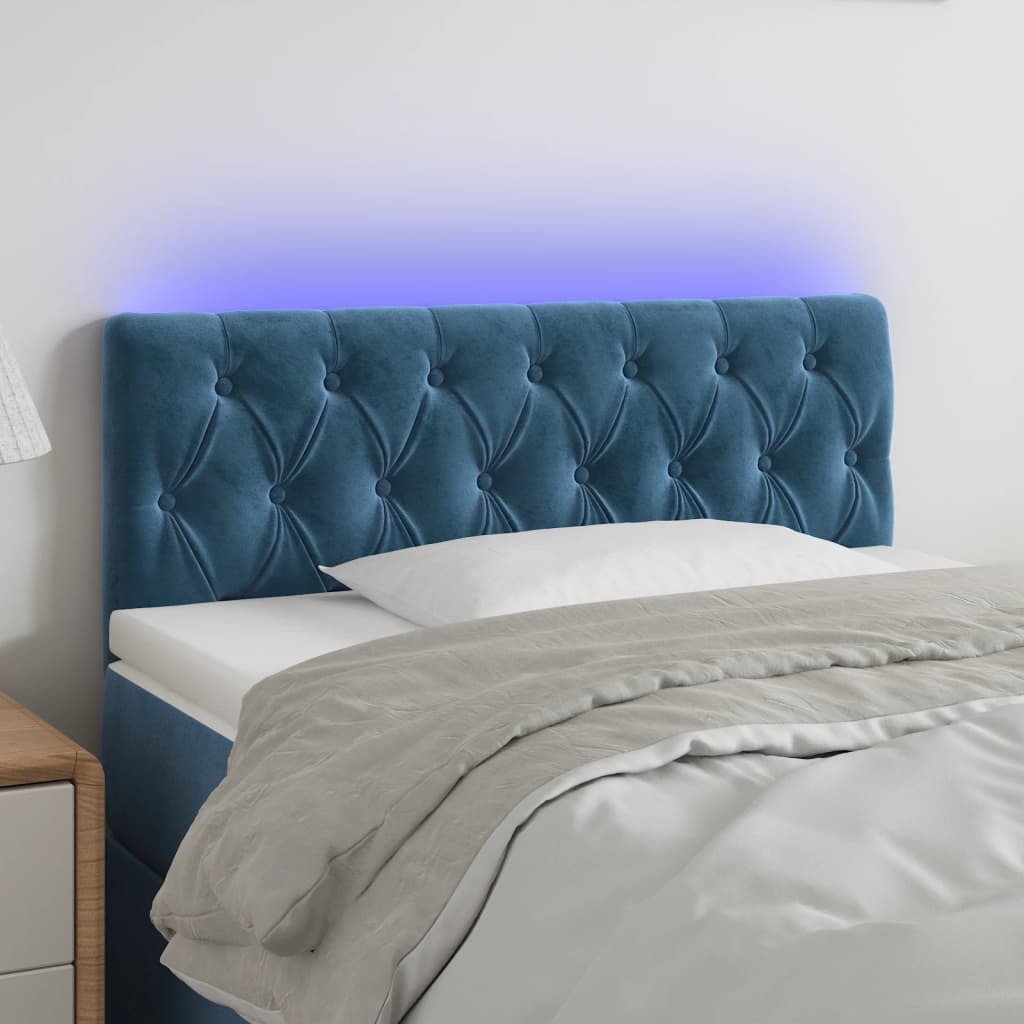 Tête de lit à LED Bleu foncé 90x7x78/88 cm Velours - XIOS