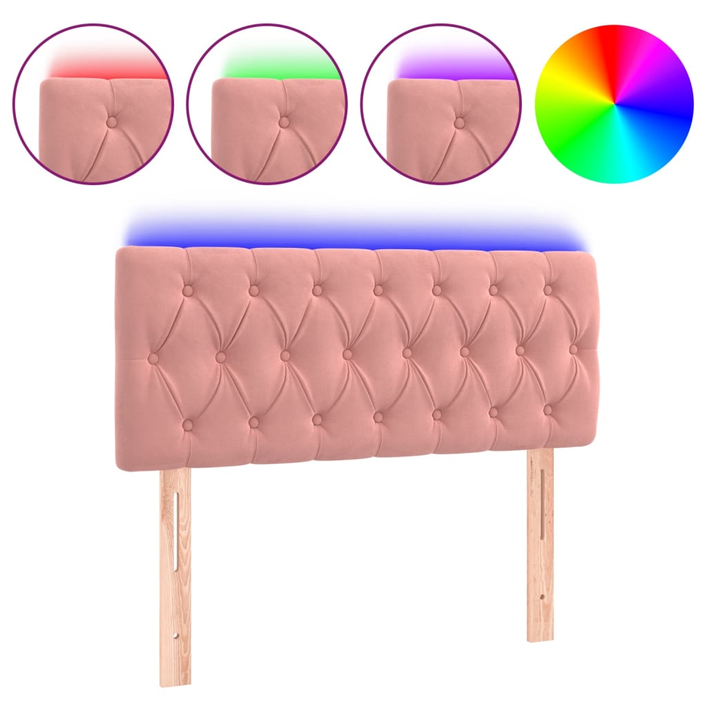 Tête de lit à LED Rose 90x7x78/88 cm Velours - XIOS