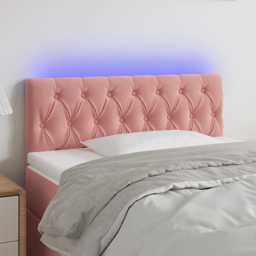 Tête de lit à LED Rose 90x7x78/88 cm Velours - XIOS