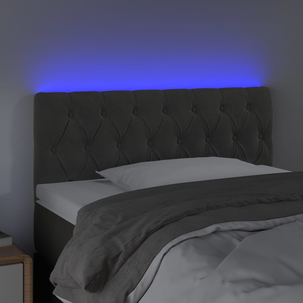 Tête de lit à LED Gris foncé 100x7x78/88 cm Velours - XIOS