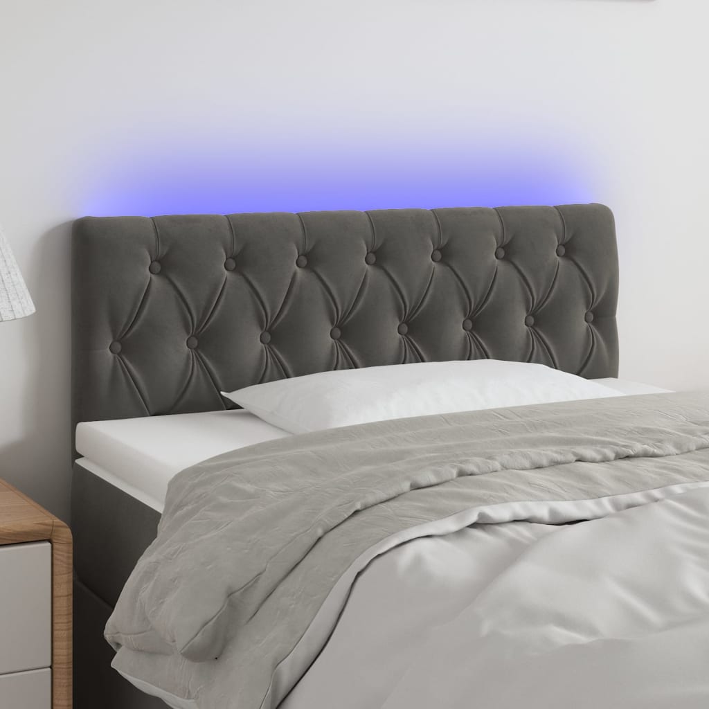 Tête de lit à LED Gris foncé 100x7x78/88 cm Velours - XIOS